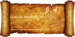 Janik András névjegykártya